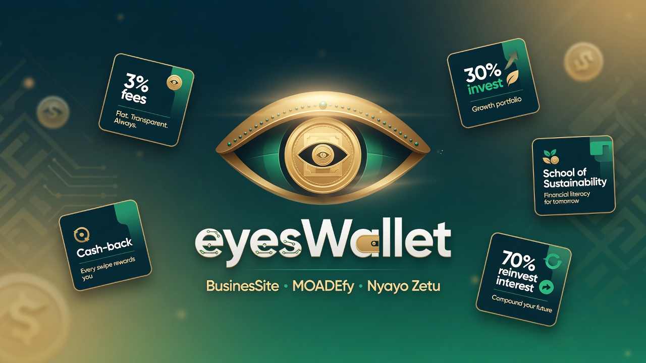 eyesWallet: BusinesSite incentives and investment, 3% fees, cash-back, Nyayo Zetu