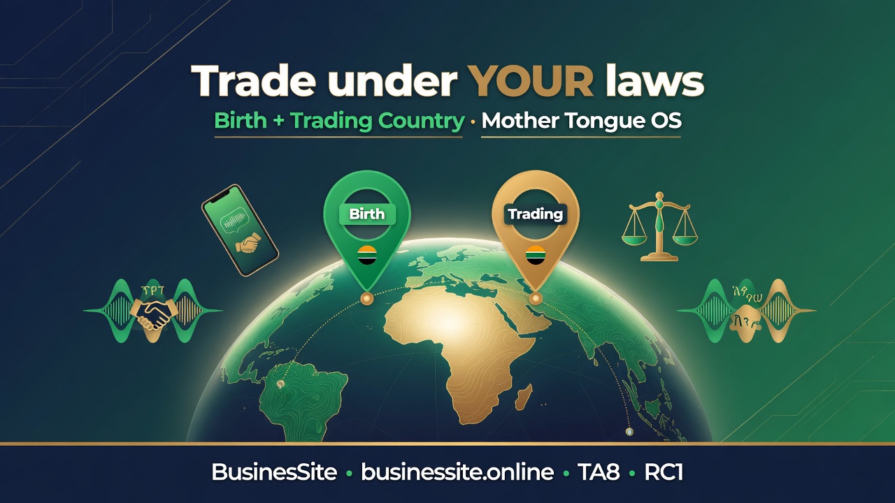 BusinesSite: country of birth, trading country, dual compliance, mother tongue OS