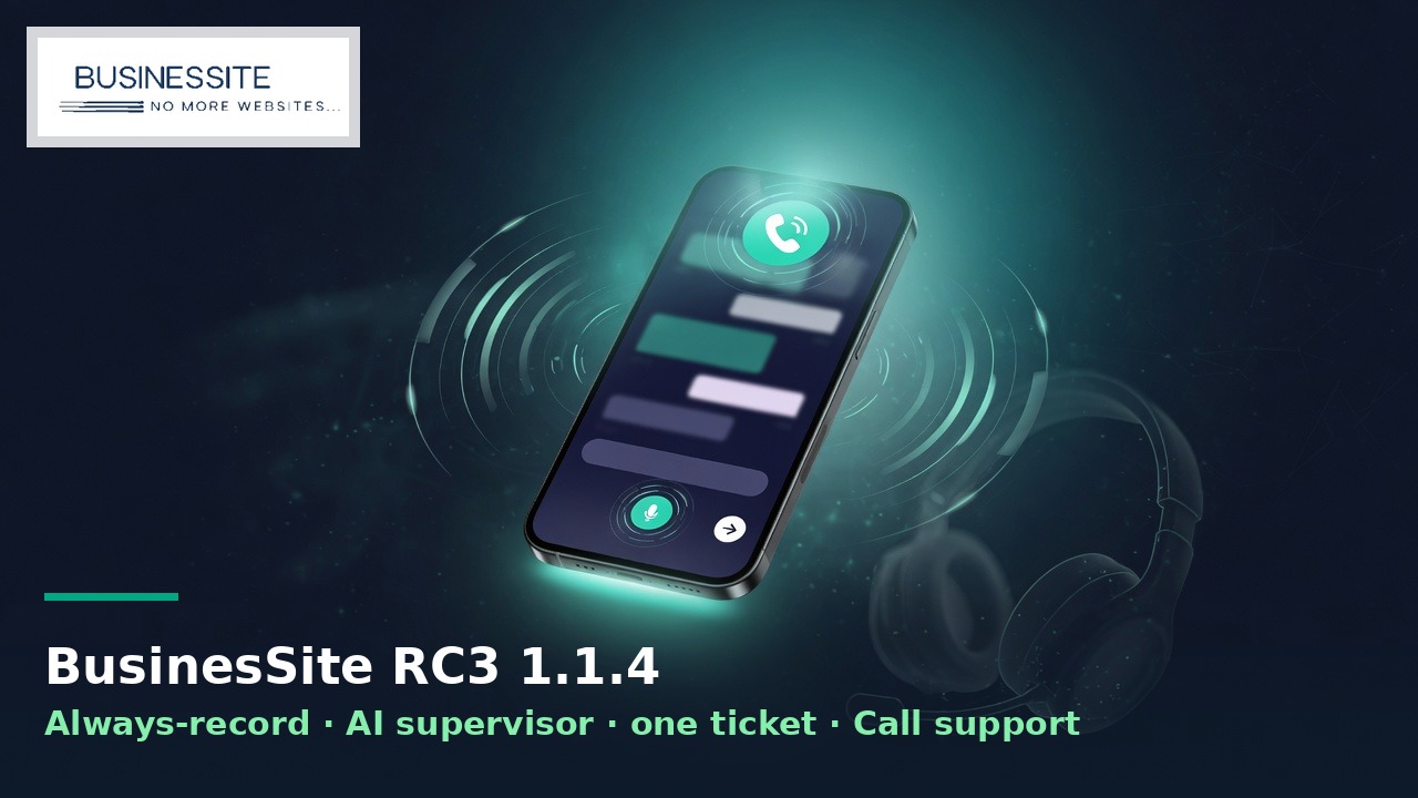 BusinesSite RC3 1.1.4 always-record voice AI supervisor Call support